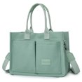 thumbnail image 1 of SunyaMood Women Chic Messenger Bag Large Capacity Canvas Casual Satchel Bag (Green), 1 of 9