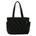 thumbnail image 1 of SunyaMood Women Diamond Quilted Tote Bag Casual Large Crossbody Travel Shopping Bag(Black), 1 of 9