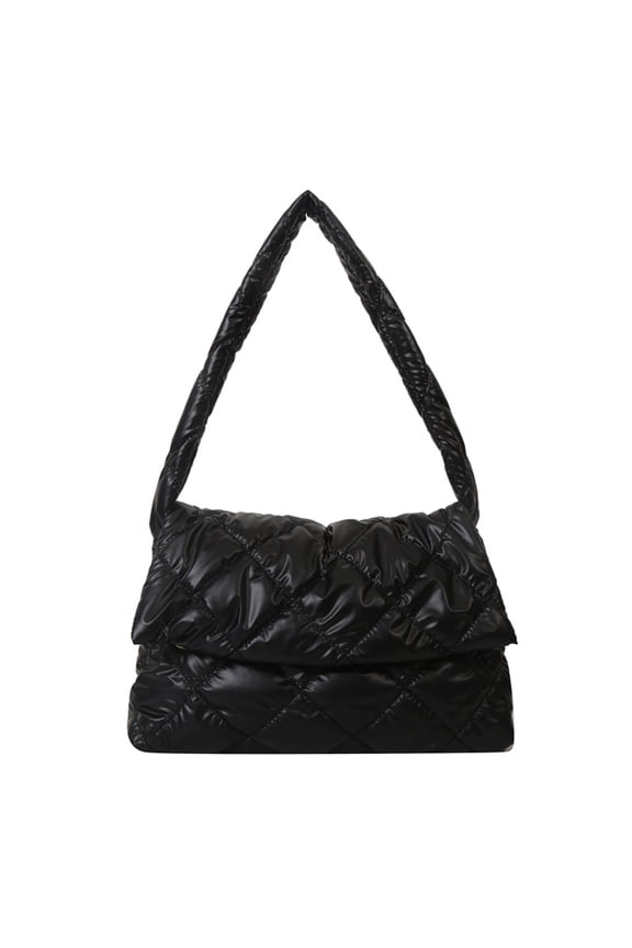 Women P fy Tote Bag Lar Capacity NewTrend Quilted Big Handbags (Bla )