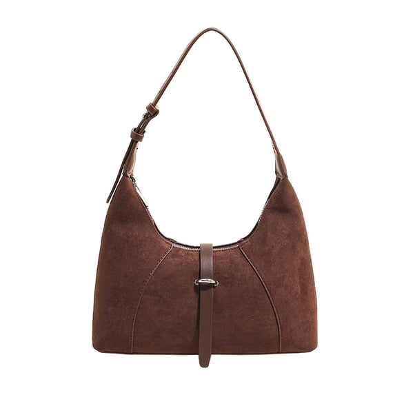 Sunyeur Womens Vintage Faux Suede Shoulder Bag, Trendy Dumpling Crossbody Handbag Hobo Bag Commuter Satchels