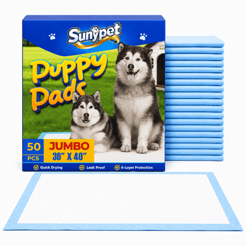Sunypet Puppy Pads Disposable Dog Potty Training Pads, Quick Dry, Ultra Absorbent,Jumbo 36"x40", 50ct