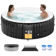 Sunyrisy 2-4 Person Round Inflatable Hot Tub 71  X 71 X 25 , Leak-Proof PVC Outdoor Spa with 120 Strong Air Jets, Heater Pump and Insulated Cover