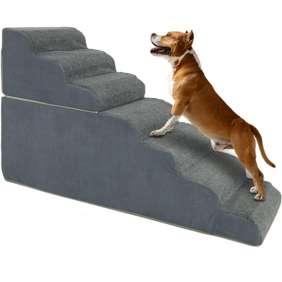 Sunyrisy Dog Stairs for Small Dogs and Cats, 7 Steps Dog Ramp for High Beds, Couch, Sofa, Waterproof Pet Steps with Removable Washable Cover