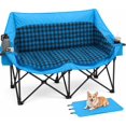 thumbnail image 1 of Sunyrisy Double Camping Chair, Oversized Loveseat Padded Camp Chair, 2 Person Camping Chairs for Adults Heavy Duty, Two Person Folding Chairs with Cup Holder for Outside Picnic Beach Travel, Grey, 1 of 8