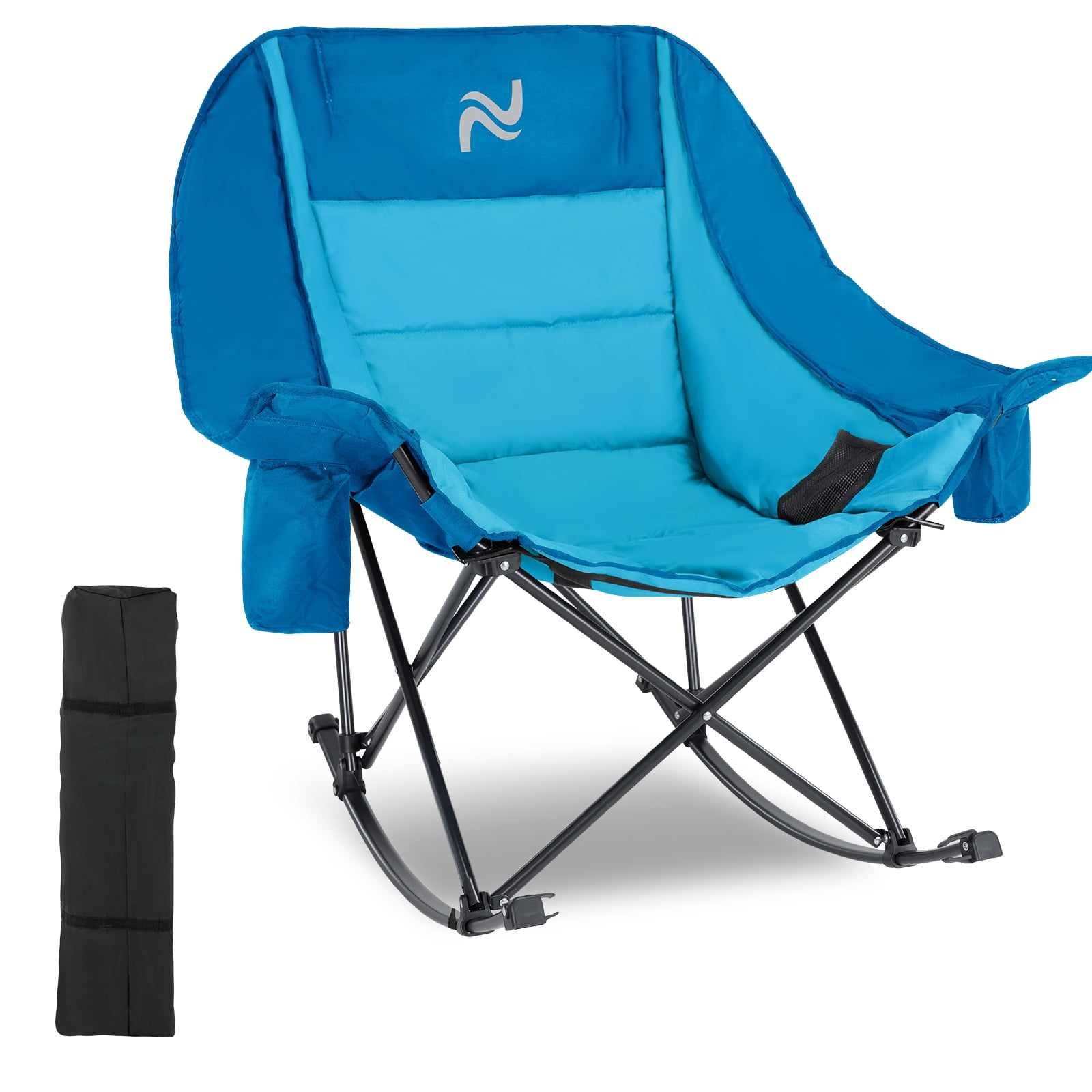 Camping Rocker Sunyrisy Oversized Camping Rocking Chair for Adults, Heavy Duty Folding ...