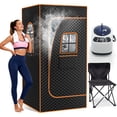 thumbnail image 1 of Sunyrisy Portable 1-Person Sauna Tent w/ 9 Heat Settings & 99-Minute Timer, 2 Windows, Powerful 1200W/3L Steamer, Includes Folding Chair, 5-Layer Insulated Waterproof Design, 1 of 8