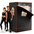 thumbnail image 1 of Sunyrisy Portable 2-Person Sauna Tent w/ 9 Heat Settings & 99-Minute Timer, 2 Windows, Powerful 1000W/2.6L Steamer, Includes 2 Folding Chairs, 5-Layer Insulated Waterproof Design, 1 of 8