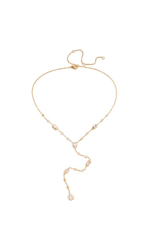 18K Gold-Plated Elegant Zircon Y-Shape Necklace  Effortless Sophistication for Every Occasion
