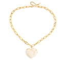 thumbnail image 1 of Sunyuer 18K Gold-Plated Stainless Steel & Resin Heart Pendant Necklace for Women - Classic & Versatile Fashion Jewelry with Fade-Resistant Finish, 1 of 7