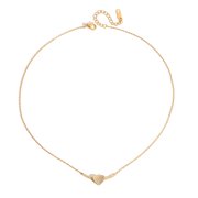 Sunyuer 18K Gold-Plated Stainless Steel White Rhinestone Heart & Smile O-Chain Necklace - Versatile & Non-Tarnishing Lockbone Jewelry for Women