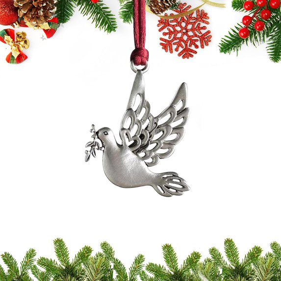 Sunyuer Christmas Ornaments, Solid Pewter Christmas Tree Ornament Handcrafted Metal DIY Hanging Craft Collectibles for Christmas Trees Home Party Party Gifts (Dove)
