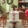 thumbnail image 1 of Sunyuer Christmas Table Runner 72 Inches - WhiteLace Snowflake Santa Claus Table Runner for Christmas Table Decorations - See-Through Xmas Table Runner for Winter Home Dining Room Decorations Indoor, 1 of 7