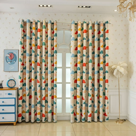 Sunyuer Cloud Curtains for Bedroom Living Room, Colorful Blackout Curtains 2 Panels Set, Sky Window Curtains, Thermal Insulated Grommet Drapes, Decorative Patterned Window Treatments