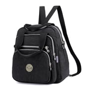 Sunyuer Convertible Backpack for Women, Small Casual Waterproof Nylon Crossbody Handbag Purse Daypack for Travel Hiking Work Everyday