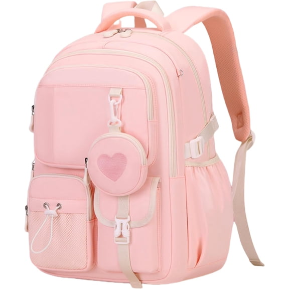 Sunyuer Cute Aesthetic College Backpacks Large 15.6 Inch Laptop Bag Preppy Casual Bookbag for Women Travel Daily Use