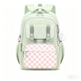 thumbnail image 1 of Sunyuer Cute Preppy Aesthetic Plaid Backpack, Ultra-Light Oxford Cloth Large Capacity Checkered Backpack - Breathable, Waterproof, Thermal, Load-Reducing, Spine-Protecting with Curved Straps, 1 of 7
