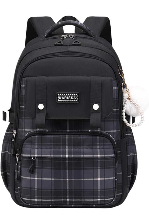 Cute Preppy Aesthetic Plaid Backpack, Ultra-Light Oxford Cloth Large Capacity Checkered Backpack - Breathable, Waterproof, Thermal, Load-Reducing, Spine-Protecting with Curved Straps