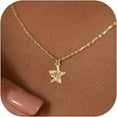thumbnail image 1 of Sunyuer Dainty Flower Necklace for Women Birthflower Birthstone 14K Gold Plated necklaces Trendy Zircon Birthday for Women Jewelry, 1 of 6