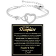 thumbnail image 1 of Sunyuer To My Daughter Forever Connected Bracelet, Infinity Forever Love Heart Bracelets You Are Always In Mine From Mom Cubic Zirconia Adjustable Inspirational Gift Jewelry, 1 of 7