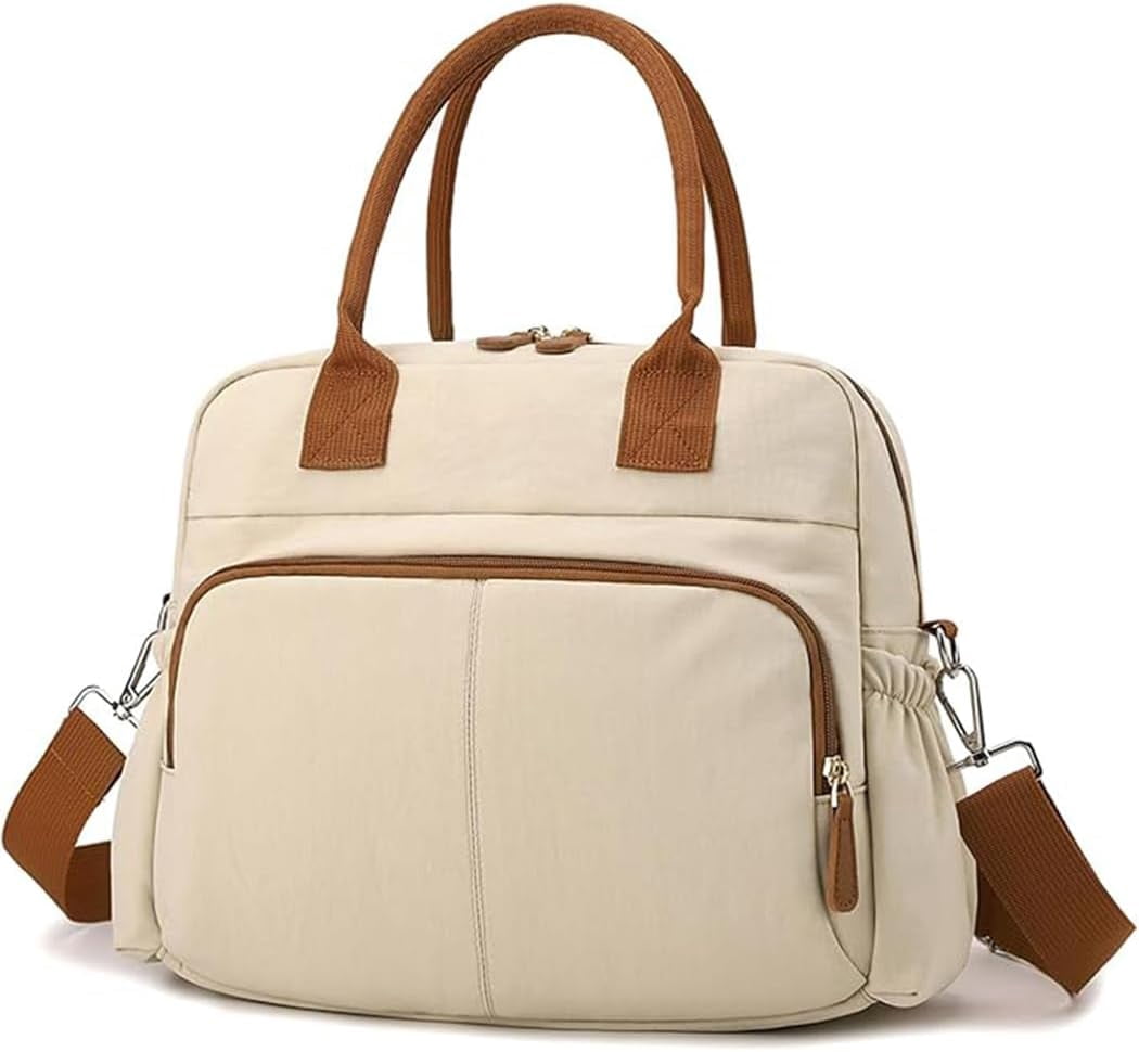 Sunyuer Diaper Bag Tote, Travel Stylish Mommy Bag with Stroller Clips, Large Capacity Hospital Bag for Labor and Delivery
