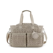 Sunyuer Diaper Bag Tote for Daily Use, Quilted Mommy Bag Function Maternity Bag Diaper Changing Messenger with Shoulder Strap Wet Pocket