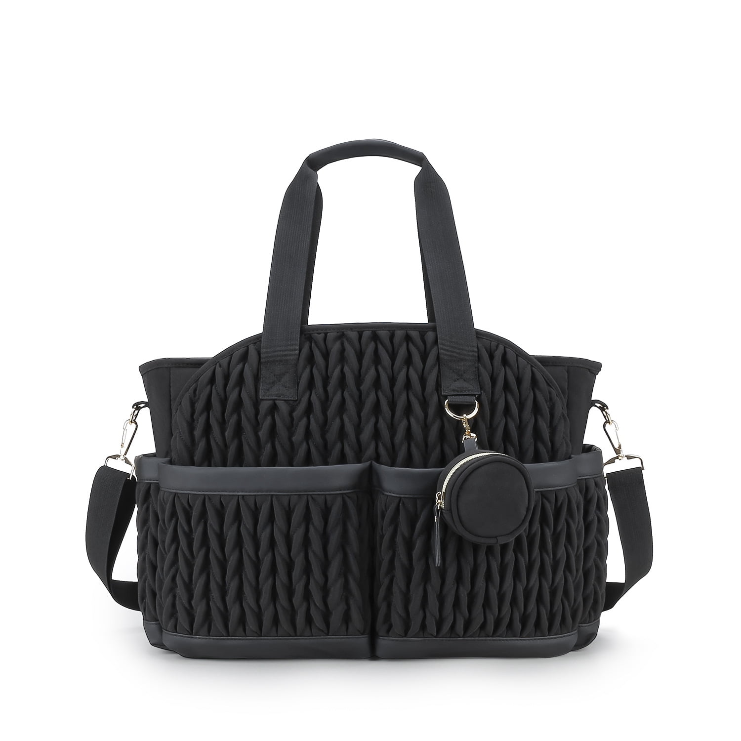 Sunyuer Diaper Bag Tote for Daily Use, Quilted Mommy Bag Function Maternity Bag Diaper Changing Messenger with Shoulder Strap Wet Pocket