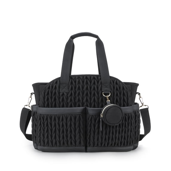 Sunyuer Diaper Bag Tote for Daily Use, Quilted Mommy Bag Function Maternity Bag Diaper Changing Messenger with Shoulder Strap Wet Pocket