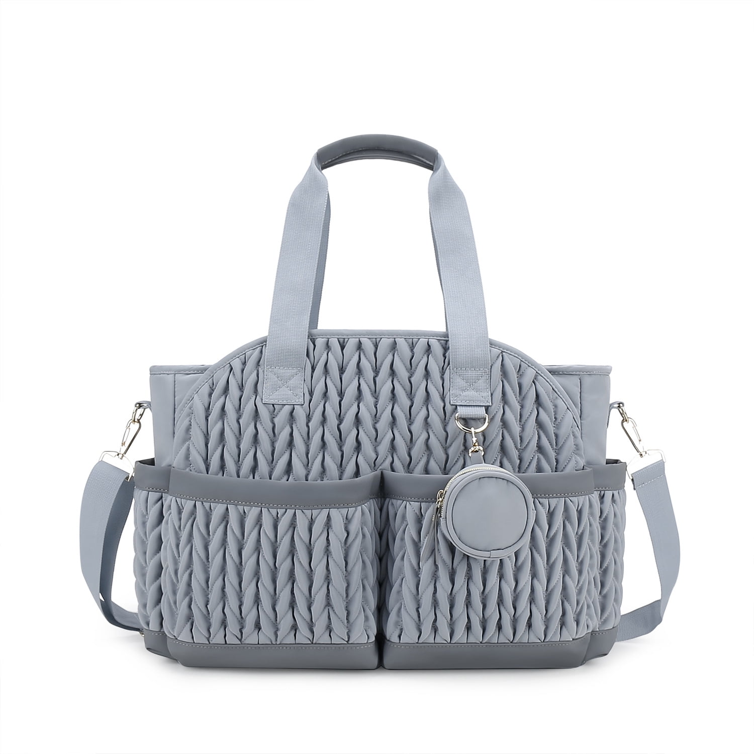 Sunyuer Diaper Bag Tote for Daily Use, Quilted Mommy Bag Function Maternity Bag Diaper Changing Messenger with Shoulder Strap Wet Pocket