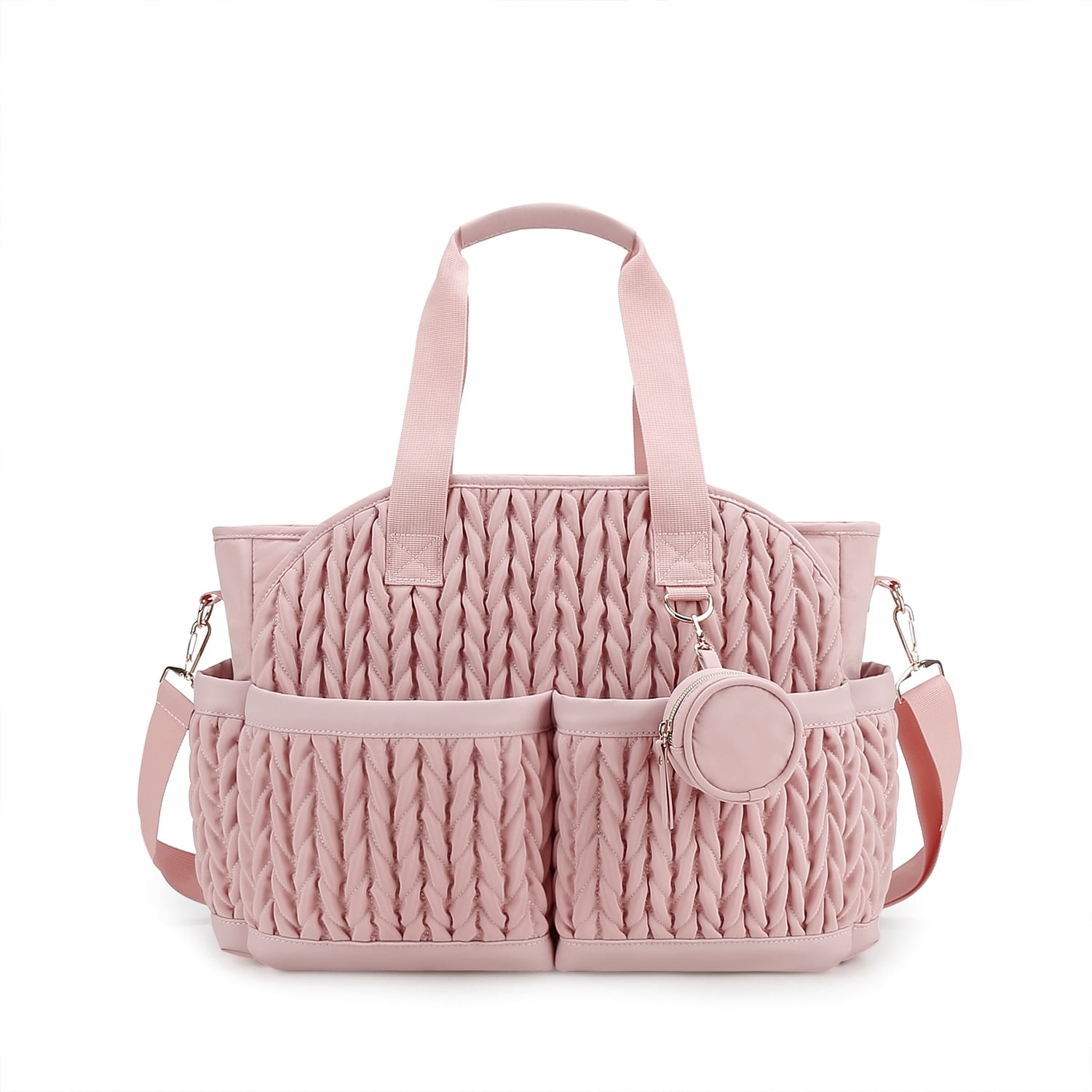 Sunyuer Diaper Bag Tote for Daily Use, Quilted Mommy Bag Function Maternity Bag Diaper Changing Messenger with Shoulder Strap Wet Pocket