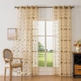 thumbnail image 1 of Sunyuer Embroidered Premium Soft Decorative Sheer Voile Light Filtering Grommet Window Treatment Curtain Drapery Panels Bedroom & Living Room - Set of 2 Panels, 1 of 7