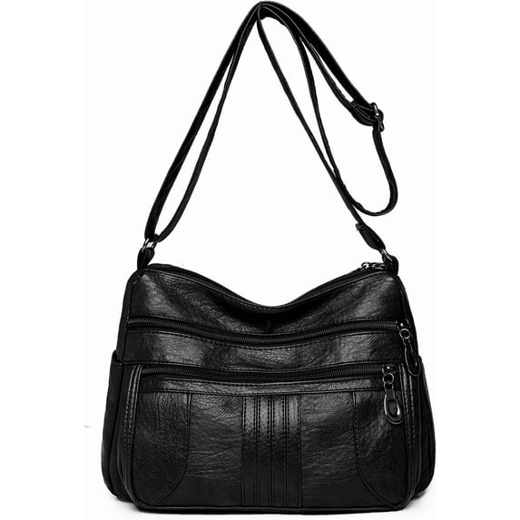 Sunyuer Fashion Crossbody Bag For Women Shoulder Bag Soft PU Leather Handbags Purses Multi Pocket Hobo Tote Bag