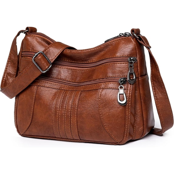 Sunyuer Fashion Crossbody Bag For Women Shoulder Bag Soft PU Leather Handbags Purses Multi Pocket Hobo Tote Bag