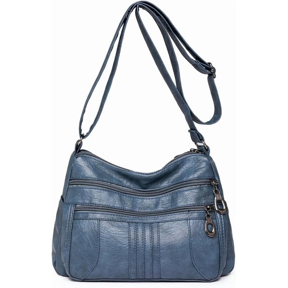 Sunyuer Fashion Crossbody Bag For Women Shoulder Bag Soft PU Leather Handbags Purses Multi Pocket Hobo Tote Bag
