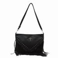 thumbnail image 1 of Sunyuer Fringe Purses for Women, Vintage PU Leather Tassel Purse Hobo Bag, Gothic Punk Studded Crossbody Bag Shoulder Bag, 1 of 9