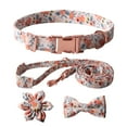 thumbnail image 1 of Sunyuer Girl Dog Collar and Leash Set with Flower Bow Tie, Floral Puppy Dog Collars with Adjustable Metal Buckle for Small Medium Large Female Dogs, Orange Flower, M, 1 of 7