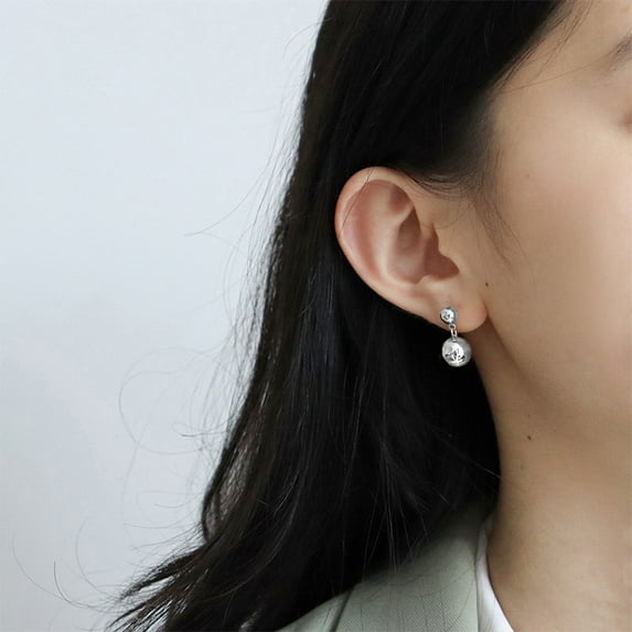 Sunyuer Gold Ball Earrings for Women Dainty Ball Drop Dangle Earrings 18K Gold/Silver Plated Hypoallergenic Trendy Round Ball Earrings