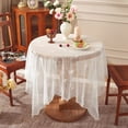 thumbnail image 1 of Sunyuer Gorgeous Round Lace Tablecloth,Vintage Floral Embroidered Table Cloths, Chic Round Table Cover for Wedding Banquet Holiday Dinner Tables, 1 of 11