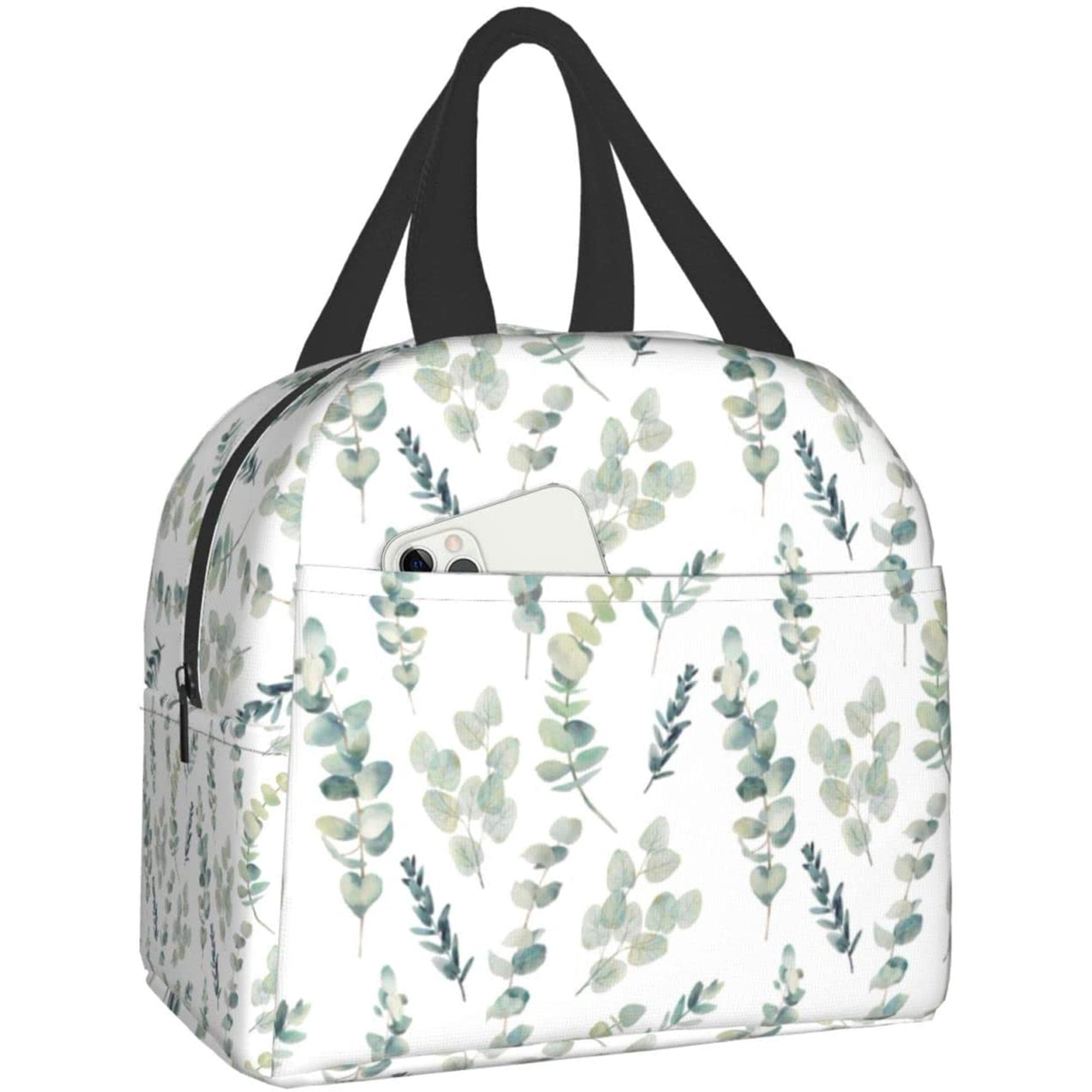 Sage Insulated Lunch Bag for Women Green Leaf Reusable Lunch Box