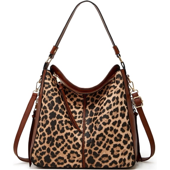 Sunyuer Handbags Women Fashion Leopard Cow Pattern Shoulder & Crossbody Purse Top Handle Satchel Purses Synthetic Leather Wallet