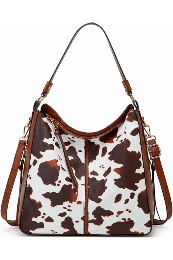 Handbags Women Fashion Leopard Cow Pattern Shoulder & Crossbody Purse Top Handle Satchel Purses Synthetic Leather Wallet