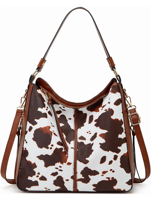Handbags Women Fashion Leopard Cow Pattern Shoulder & Crossbody Purse Top Handle Satchel Purses Synthetic Leather Wallet