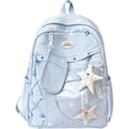 thumbnail image 1 of Sunyuer Kawaii Ita Backpack for Young Women, Aesthetic Backpack with Clear Display Window, Lace Star Pendant Water‑Resistant Nylon Bookbag for Daily Travel, 1 of 9