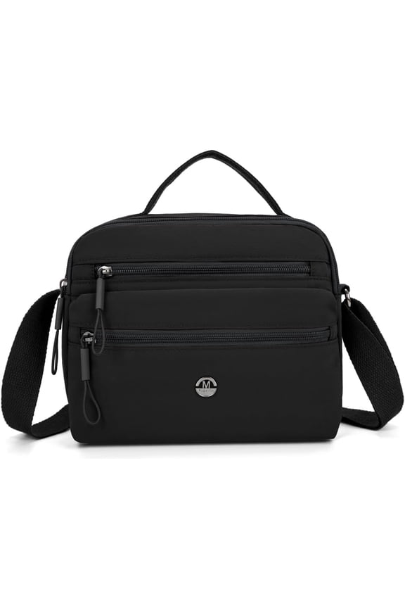 Lightweight Nylon Small Square Bag for Women - Simple, Trendy, and Functional for Commuting with Multiple Zippers