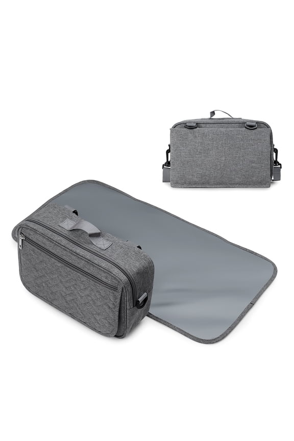 Multi-functional 2-in-1 Mommy Bag with Diaper Pad - Portable Waterproof Shoulder/Hand-carry Mother Bag with Stroller Storage
