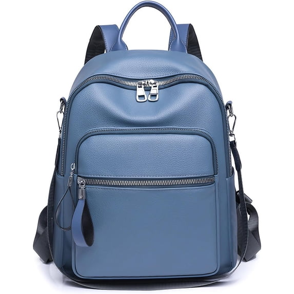 Sunyuer PU Leather Stylish Travel Backpack - Lightweight and Multi Pockets Sports Yoga Bag for Commuting