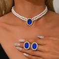 thumbnail image 1 of Sunyuer Pearl Necklace Jewelry Set Wedding Pearls Earrings Necklaces Set Bridal Crystal Jewelry for Women, 1 of 6