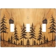 thumbnail image 1 of Sunyuer Pine Tree Wood Decorative Wall Plate, 3 Gang Triple Toggle Outlet Cover Decorative Switch Plate for Kitchen Bathroom Bedroom, Mid Size 4.5x6.38 Inch, 1 of 7