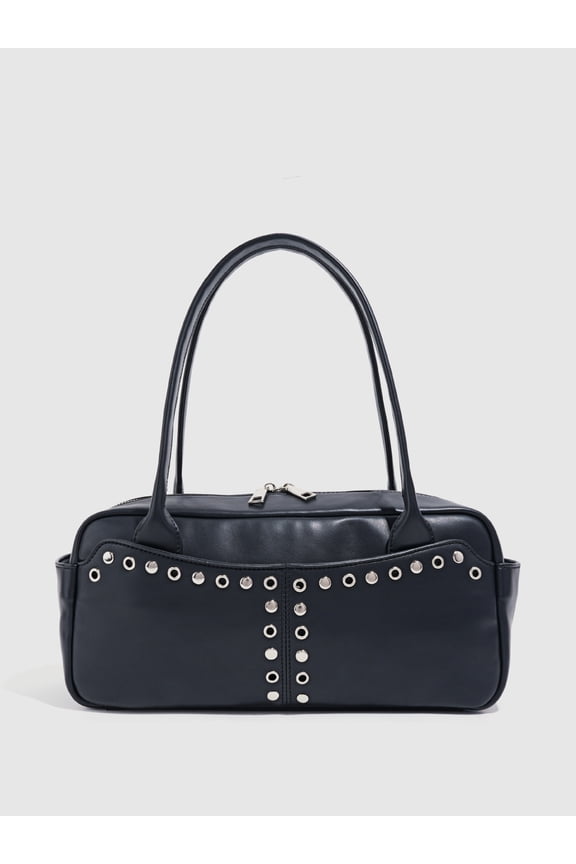 Punk Style Rivet Motorcycle Handbag - Fashionable Shoulder Bag for Women
