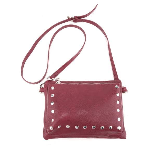Sunyuer Punk Style Rivet Small Square Shoulder Bag - Crossbody Commuter Handbag with Dual Pockets, Portable and Stylish