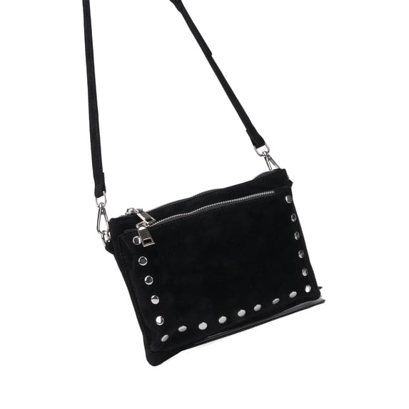 Sunyuer Punk Style Rivet Small Square Shoulder Bag - Crossbody Commuter Handbag with Dual Pockets, Portable and Stylish